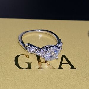2CTW Moissanite Diamond Gold Filled Ring
